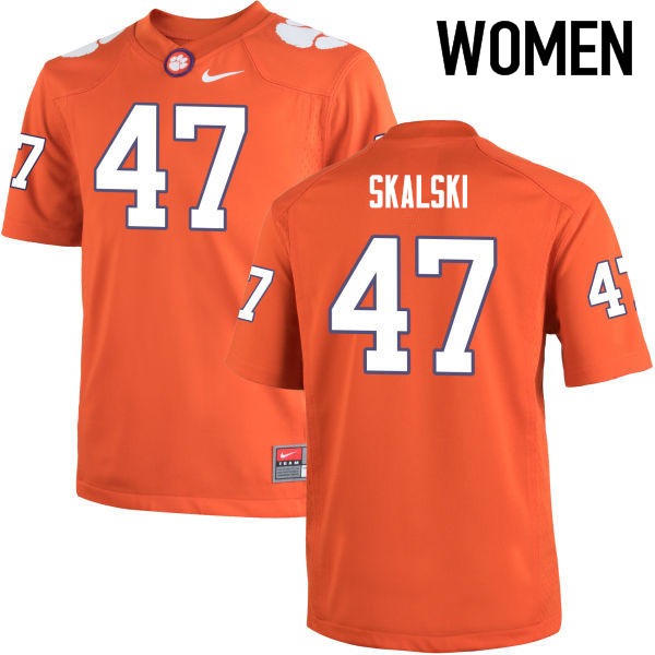 Women Clemson Tigers #47 Jamie Skalski College Football Jerseys-Orange